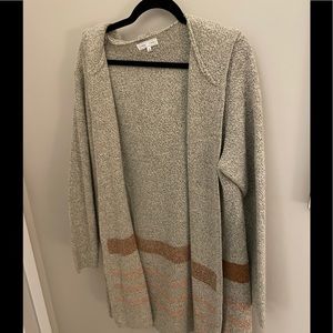 Emory Park Hooded Duster Sweater Tan Natural Small